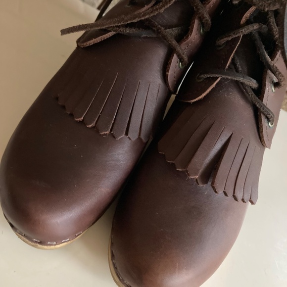 No. 6 Deep Malbec Lace up W/Kiltie Clog Boots Women’s Size 38 Beautiful! - Picture 8 of 12